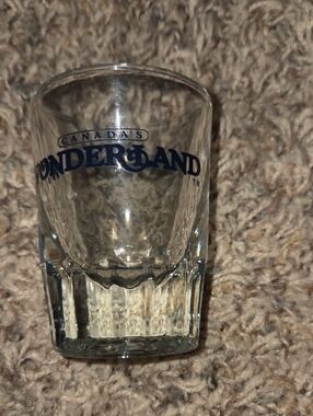 Branded Clear Shot Glass - Blue Logo